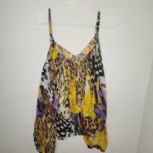 Madison Paige sheer animal print polka dot top